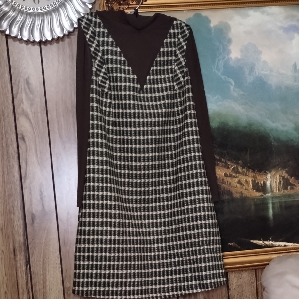 Stylish Black and White Checkered Dress